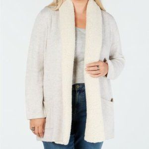 Style & Co Fleece-Collar Open Women's Cardigan